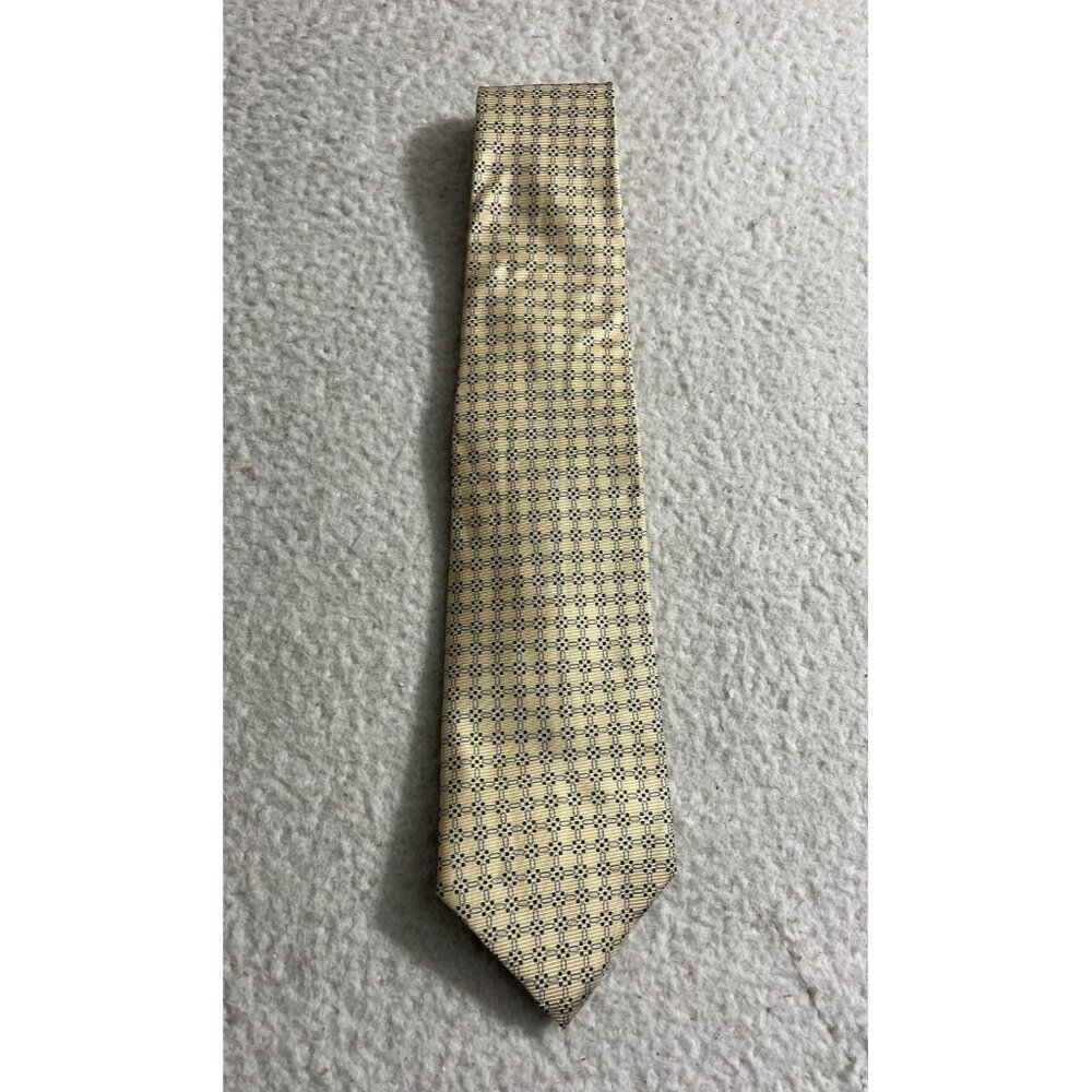 Vintage Brooks Brothers Beige Neck Tie Mens Silk Makers Floral USA Made